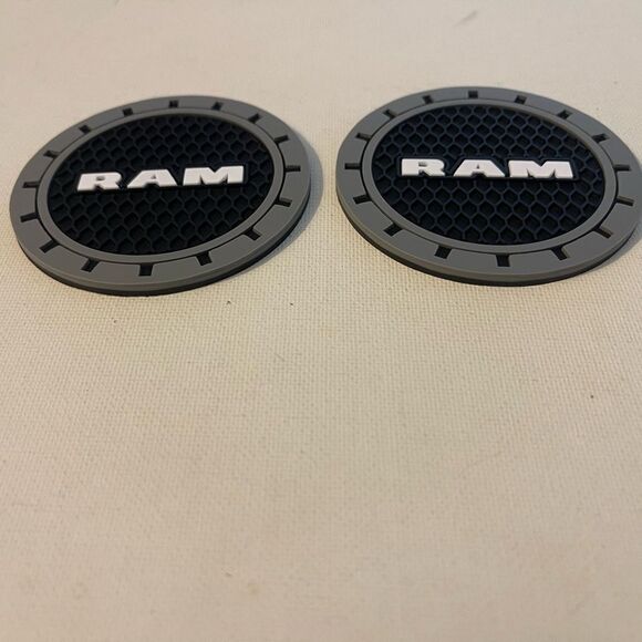 Dodge Ram car cup Coasters in black and gray. Set of 2 NWT - Picture 6 of 7